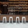 thumbnail image 3 of Basicwise 4-pcs 30-inch Backless Metal Bar Stool Stackable Heavy-Duty Counter-Height Chair for Home Bars Patios Kitchen Islands Cafes Restaurants Bistros and Dining Areas for Indoor & Outdoor, White, 3 of 6