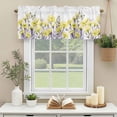 thumbnail image 3 of Yellow Flower Floral Window Valance Curtain Butterfly Branch Leaves Rod Pocket Short Curtain for Living Room, Bedroom & Kitchen Window Decor 42x18in, 3 of 8