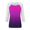 thumbnail image 5 of Shirt for Women's Fashion Casual Raglan Sleeve Round Neck 3/4 Sleeve Loose Printed T-Shirt Ladies Top, 5 of 5