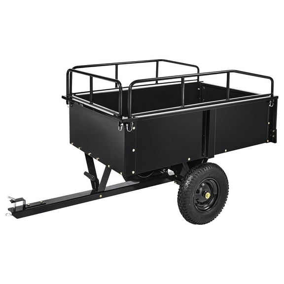 Utility Trailer,Garden Trailer,Trailer for Lawn Mower,Yard Trailer, Heavy-Duty Versatile Dolly Cargo Trailer,Tilt Bed and Foot-Operated Dump for Atvs, Utvs Lawn Garden Tractors