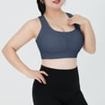 thumbnail image 4 of Loopsun Plus Size Womens Bras, Sports Bras for Womens, Women's Bra Soild Wire Free Underwear Bra Everyday Gathering Sports Bra Yoga Underwear Navy, 4 of 5