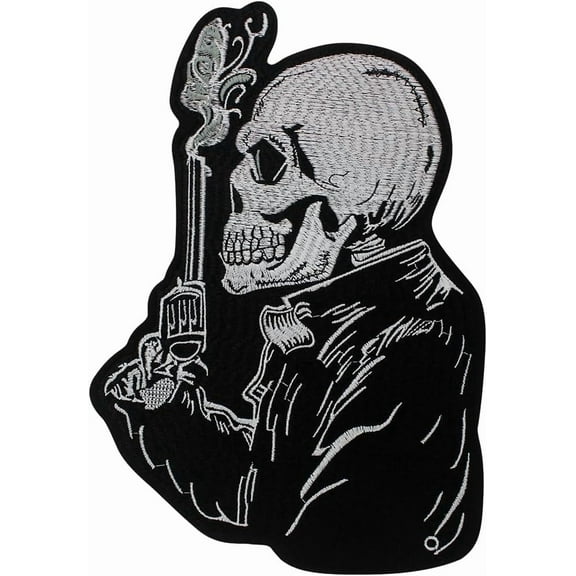 Skeleton Gunman Iron on Sew on DIY Decorative Fabric Patch for Backpacks Rock Band Patches for Jackets Cool Sew Patch for Clothing Jeans Hats 1 Piece