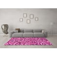 thumbnail image 3 of Ahgly Company Indoor Round Checkered Pink Modern Area Rugs, 3' Round, 3 of 4