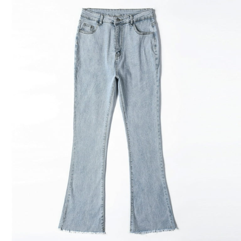 FELIM フェリム HW BELL BOTTOM DENIM / BLU Fanxing Flare Jeans Women, Women's Bootcut Bell Bottom Jeans