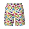 thumbnail image 4 of Lsque Mens Swim Trunks Colorful Dinosaurs Pattern - Bathing Suit Compression Liner - Beach Swim Shorts Swimwear - (S-3XL) - Stretch Quick Dry -3X-Large, 4 of 9