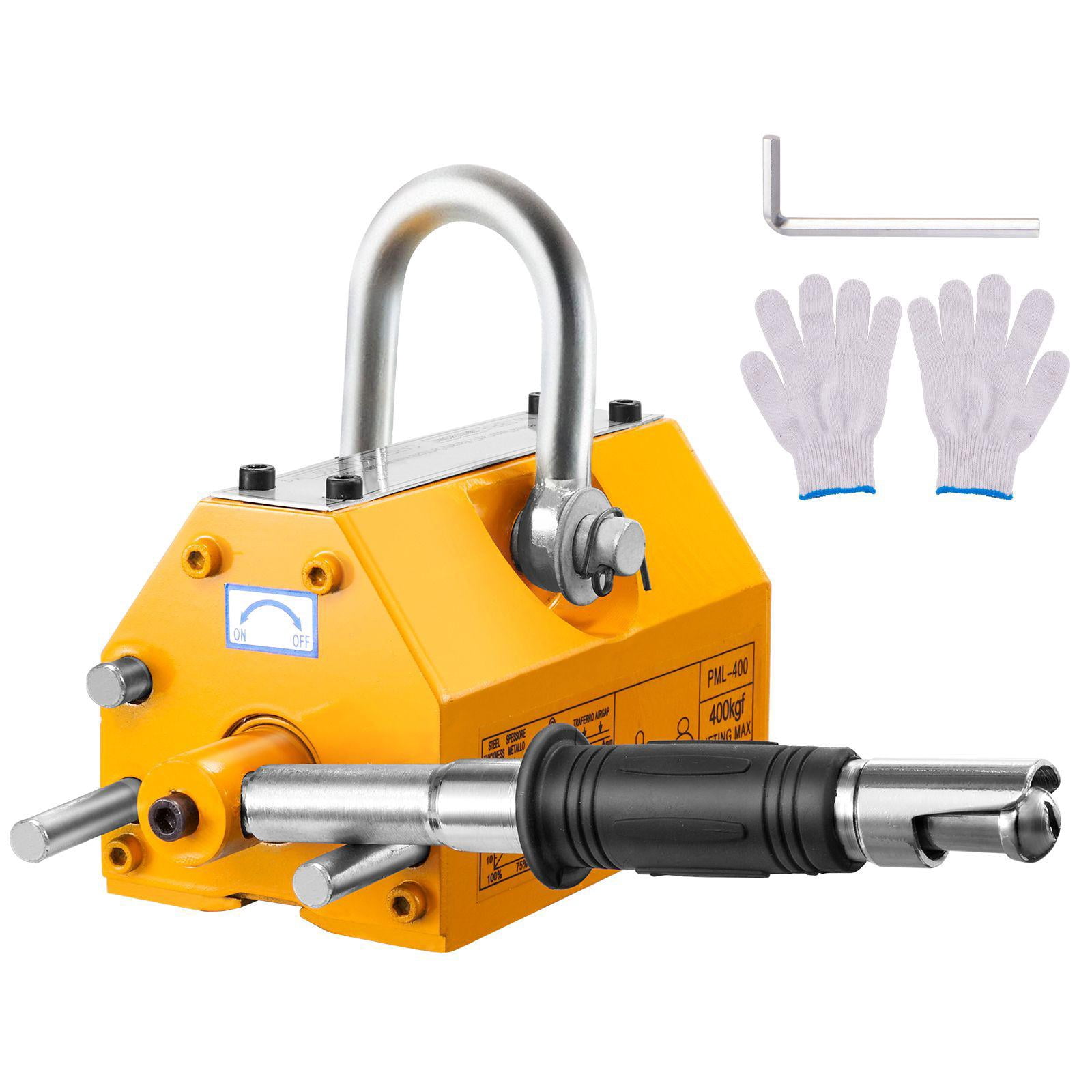 Magnetic Lifter 880 lbs 400 kg Pulling Capacity 2.5 Safety Factor Neodymium Steel Lifting Magnet with Release Permanent Heavy Duty for Hoist Shop Crane Block Board