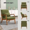 thumbnail image 2 of KYLE & KAY Modern Accent Chair,Velvet Arm Chair with Solid Wood Frame & Soft Cushion,Reading Chairs for Living Room, Bedroom, Balcony, Lounge Chair Indoor, Green, 2 of 8