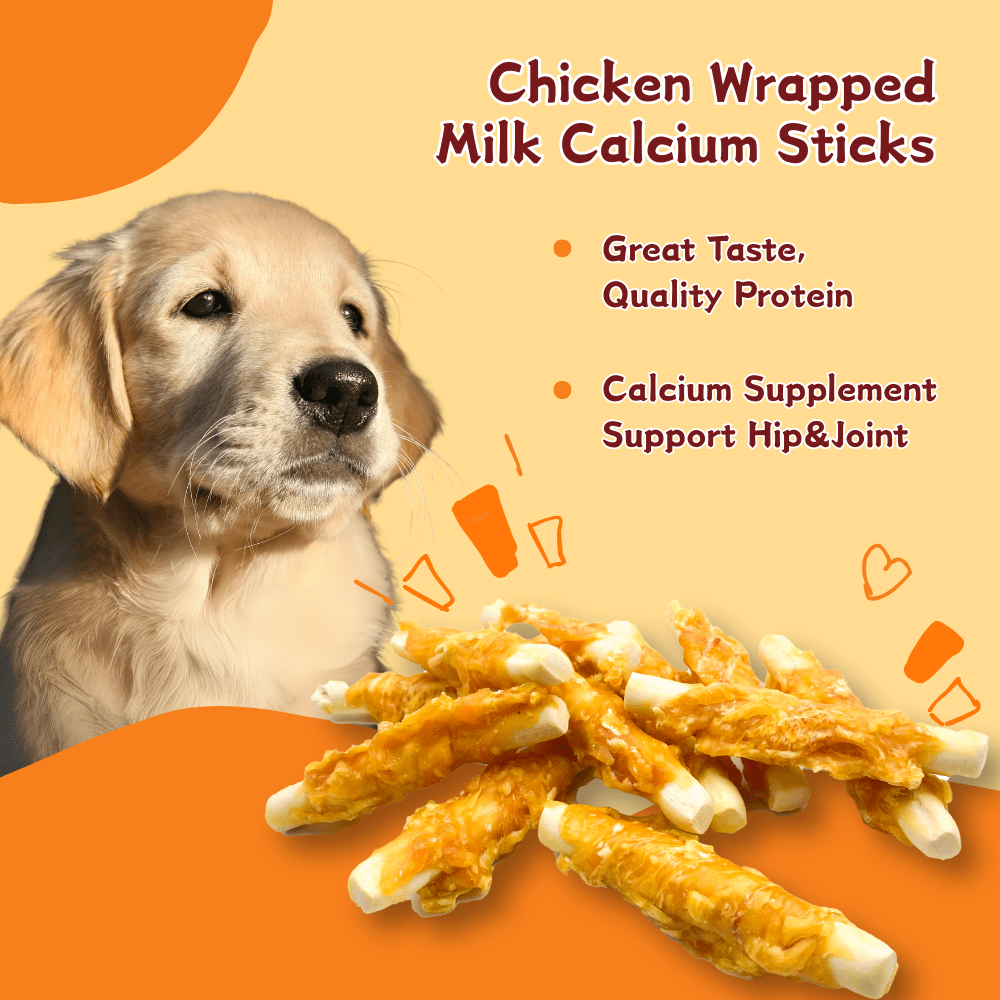 ComfyCradle Chicken & Calcium Milk Sticks Dog Treats, Dental Chews for Strong Bones, High-Protein Chews, 2.65 Pound