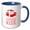 Blue/White, variant on 3drose, Woman Lips, the Flag of Denmark. Danish Kiss Text. Patriotic Gift, 11oz Two-tone Blue Mug