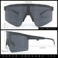 thumbnail image 3 of Mens 80s Vibe Color Mirror Rimless Oversized Shield Sport Sunglasses [Slate - Purple Mirror], 3 of 7