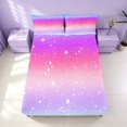 thumbnail image 4 of Homewish Psychedelic Stars Queen Sheets, Bllue Purple Pink Ombre Queen Sheet Sets, 4pcs (1 Flat Sheet, 1 Fitted Sheet and 2 Pillowcases), 4 of 6