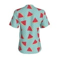 thumbnail image 3 of Uemuo Watermelon Printed Women's Classic V-Neck T-Shirt - Soft, Breathable, Moisture-Wicking, Perfect for Casual, Office, Travel, and Everyday Wear-Small, 3 of 5