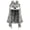 gray, variant on Hsqqdc Viking Style Plush Wolf Head Hat, Animal Winter Hood with Earflaps for Adults, Black, 20x60 cm, 1 Piece