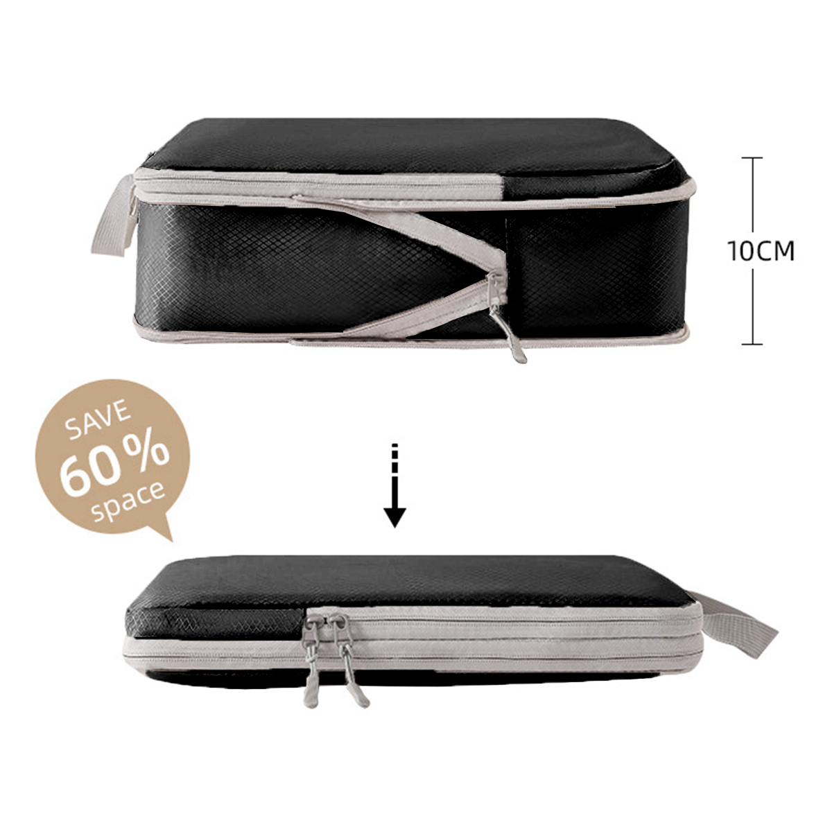 AUXDIQ 4 PCS Compression Packing Cubes Travel Luggage Organizer Bags Set Packing Organizers Compression Suitcase Bag Travel Essential Bag