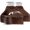 thumbnail image 1 of Perchas de madera Uinicor, paquete de 60 unidades, para armario, color nogal, 1 of 7