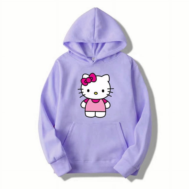 Hello Kitty Cartoon Anime Women Hoodie 2024 New Fashion Spring Autumn Men Sweatshirt Kawaii Couple Oversized Pullover Tops ZR