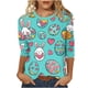 thumbnail image 3 of TaTaai Women Loose Fit Casual T-Shirt Easter Print Crew Neck Three Quarter Sleeve Pullover Top Ladies Spring Street Daily Wear No Fading Breathable High-Rated Fashion Top Gift, 3 of 7