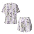 thumbnail image 5 of Naloa Lavender Flowers Women's Short-Sleeved Pajama Set, Loungewear, Summer pajamas, Breathable Cozy - 3X-Large, 5 of 9