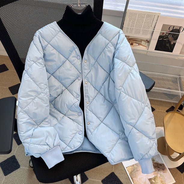 Chaqueta de algodón Lingge, chaqueta corta de pan para mujer, chaqueta de algodón con plumón, chaqueta de algodón sin cuello