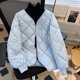 thumbnail image 1 of Chaqueta de algodón Lingge, chaqueta corta de pan para mujer, chaqueta de algodón con plumón, chaqueta de algodón sin cuello, 1 of 5