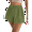 Military Green, variant on Summer Casual Tie Front Lettuce Trim Ribbed Knit Shorts High Waist Women'S Shorts Green L