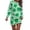 A-Green481, variant on Womens Clover Print Dress Sleeveless V Neck Split Hem Dress Breathable Casual Holiday Wear Dresses