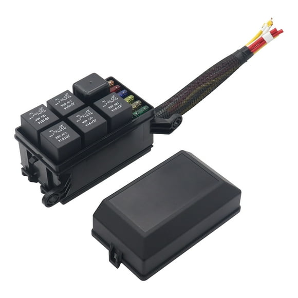 12 Volt Fuse Relay Block with 40A JD1914 Relays 4 Pin RTT7121 Relay Slots 6