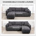 thumbnail image 4 of HOMCOM Sectional Sofa, 3 Seater L-Shaped Couch with Integrated Seat, Grey, 4 of 10