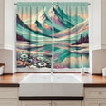 thumbnail image 2 of Ambesonne Lake Kitchen Curtains, Snowy Mountain Dreamland Print, 55"x36", Seafoam Coral Plum, 2 of 3