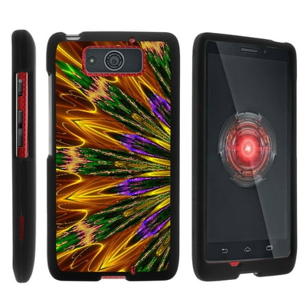 Motorola Droid Ultra XT1080 | Droid Maxx XT1080-M, [SNAP SHELL][Matte Black] 2 Piece Snap On Rubberized Hard Plastic Cell Phone Cover with Cool Designs - Kaleidoscopic