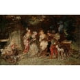 thumbnail image 2 of Adolphe Monticelli 24x17 Gold Ornate Framed and Double Matted Museum Art Print Titled - Garden&nbsp;Scene (ca.&nbsp;1875-78), 2 of 4