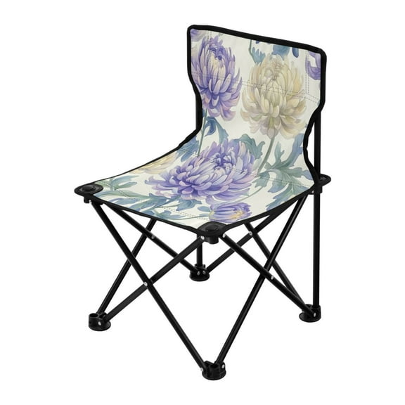 Outdoor Folding Chair 14.46x14.46x22.83 Inches, Camping Folding Chair Easy to Carry Ideal for Outdoor Picnics Camping Park Fishing Lavender Chrysanthemums