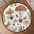 thumbnail image 3 of CURLYOOT Round Rug 3ft Cute Mushrooms Plant Area Rug, Washable Circle Mat Non Slip Floor Carpet Mat, Soft Indoor Rugs for Entryway Living Room Dining Room Bedroom, 3 of 4