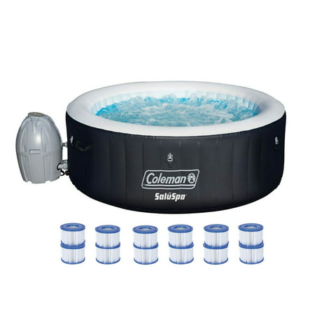 Coleman SaluSpa 4 Person Inflatable Outdoor Spa Hot Tub + 12 Cartridge (Best Way To Dry Hop)