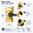 thumbnail image 5 of 2pcs US Standard Solid Brass Garden Hose Connector - Heavy Duty Hose Fitting with On/Off Switch, Leak-Proof Water Hose Adapter for Garden Lawn Watering & Outdoor Irrigation Use, 2in, Gold, 5 of 7
