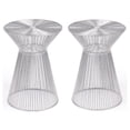 thumbnail image 1 of Home Square Table d'Appoint Traditionnelle en Métal Finition Argentée - Ensemble de 2, 1 of 10