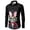 Black, variant on Mens Easter Polo Fashion Christmas Printed Long Sleeved Lapel Rugby Shirt for Men,Black,L