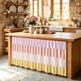 thumbnail image 6 of Colorful Stripe Cabinet Curtain 32"Wx55"L,Dustproof Pantry Door Curtain W/ Self Adhesive Tape,Modern Pink Red Yellow Vertical Striped Tall Storage Cover Privacy Drape for Bathroom Kitchen, 6 of 9