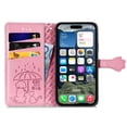 thumbnail image 4 of Funda Cartera FOXDOCK para iPhone 16 Plus , Flip PU con Relieve de Gatos y Perros, Tarjetero y Soporte, 4 of 6