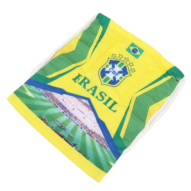 Bolsa de fútbol con cordón, bolsillo de almacenamiento de fútbol impermeable plegable de tela para la ceremonia conmemorativa de la Copa del Mundo, Brasil