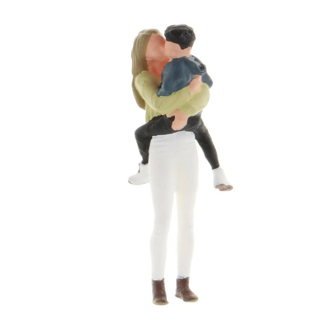 HILABEE 1/64 Mère et Fils PVC Personnes Rue Construction Table de Sable Scène pour Matchbox Jouet Vert