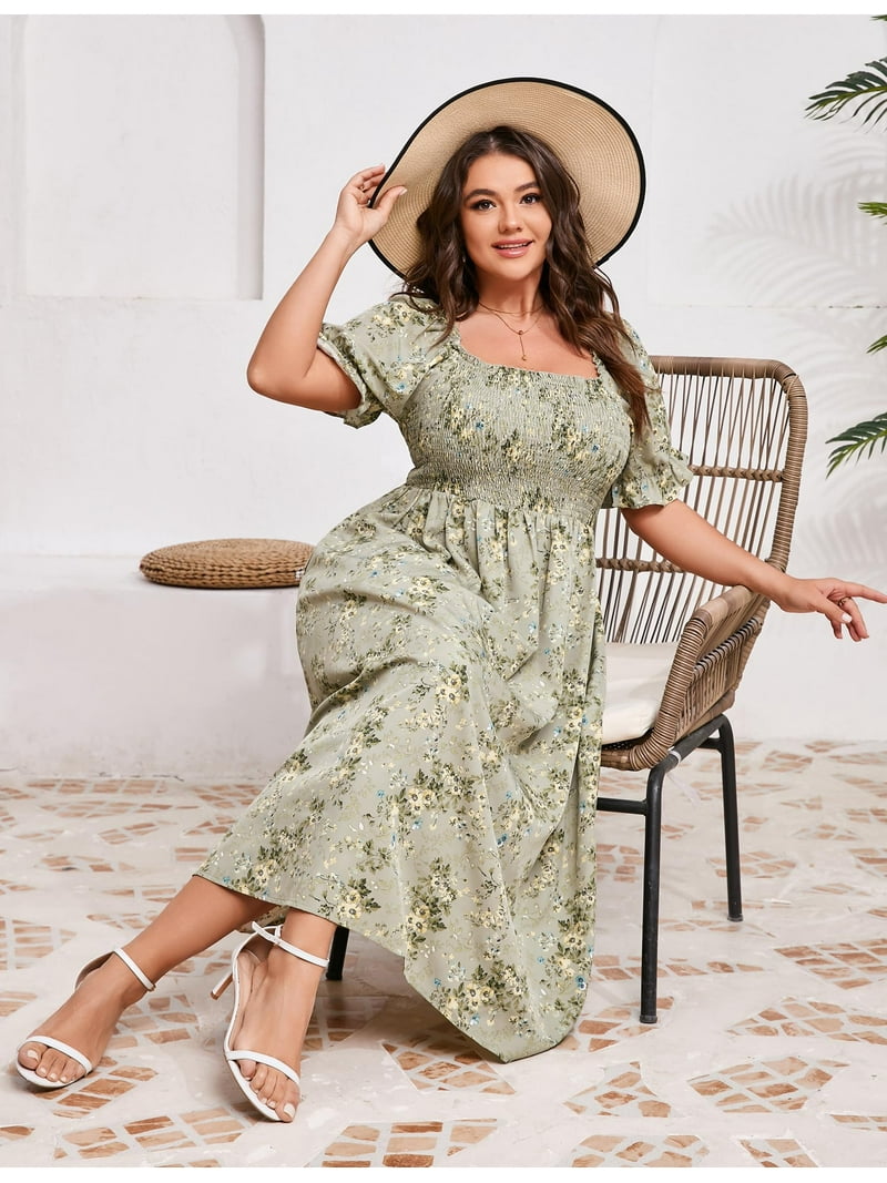 midi spring dresses 2025 AQAYL Womens Casual Spring Dresses 2025 Long Sleeve V Neck Maxi Dress A Line Pleated Summer Dress Flowy Vacation Dresses Army Green at Amazon Women's Clothing store