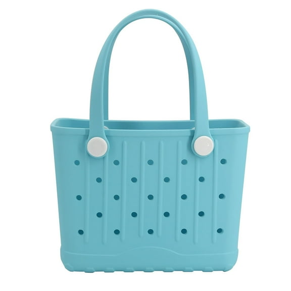 Rubber Tote Bag Small Beach Bag Waterproof Travel Bags Washable Tote Portable Open Handbag for Sports Beach Boat Outdoor (Yellow)