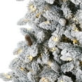 thumbnail image 6 of Nearly Natural 9ft. Flocked Livingston Fir Artificial Christmas Tree with Pine Cones and 650 Clear Warm LED Lights, 6 of 7