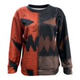 thumbnail image 5 of WEIWEN Halloween Sweatshirt for Women Oversized Cat Spooky Face Printed Long Sleeve Fall Sweaters for Women Plus Size Tops Womens Fall Fashion Clothing Orange, XXXXXL, 5 of 6
