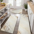 thumbnail image 2 of White Gold Marble Pattern Kitchen Rugs Sets Of 3,Kitchen Runner Rugs Non Skid Washable,Decorative Kitchen Floor Mats for Kitchen,Sink,Laundry,17"x30"+ 17"x47" + 17"x59", 2 of 6