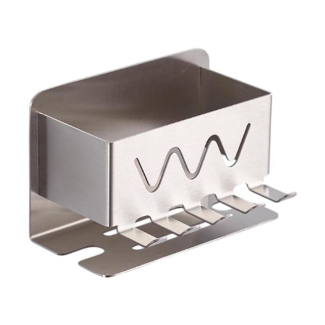 Organizador de cepillo de dientes Organizador de la pared Montada Organizador de baño Fácil de instalar una rejilla de almacenamiento multifuncional Gris