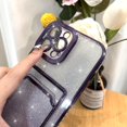 thumbnail image 2 of Bling Wallet for iPhone 14 Pro Max Case Plating, Glitter Gradient Card Holder Camera Protection Luxury Cover + 1* Screen Protector, Card Slot Case Elegant Phone Case -Purple, 2 of 6