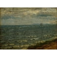 thumbnail image 2 of Dankvart Dreyer 24x19 Black Ornate Framed Double Matted Museum Art Print Titled: Seascape with Impending Rain. Lillebalt (1839), 2 of 5