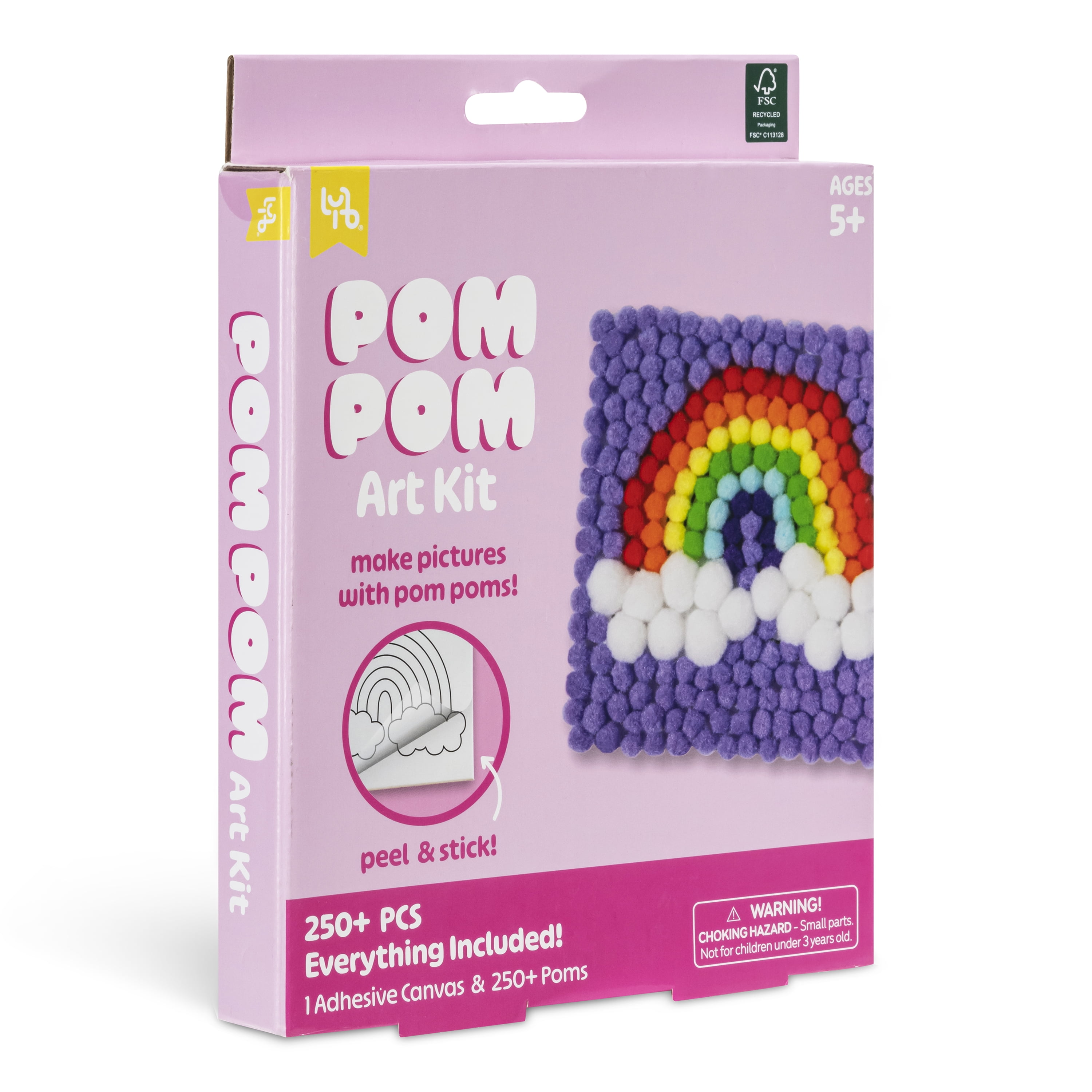 (2 pack) Little Yellow Bicycle Pom Pom Rainbow Art Kit